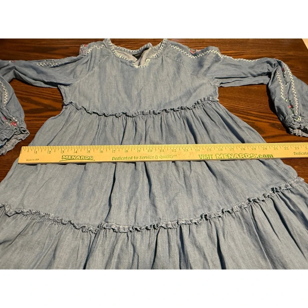 Lucky Brand chambray tiered